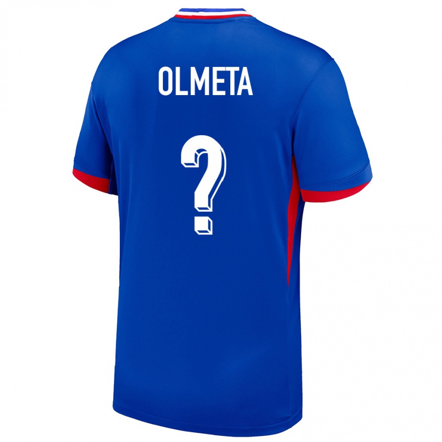 גברים כדורגל צרפת Lisandru Olmeta #0 כְּחוֹל ג'רזי ביתית 24-26