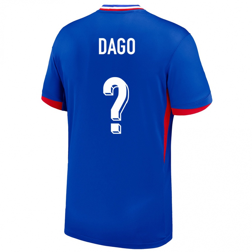 גברים כדורגל צרפת Joshua Dago #0 כְּחוֹל ג'רזי ביתית 24-26