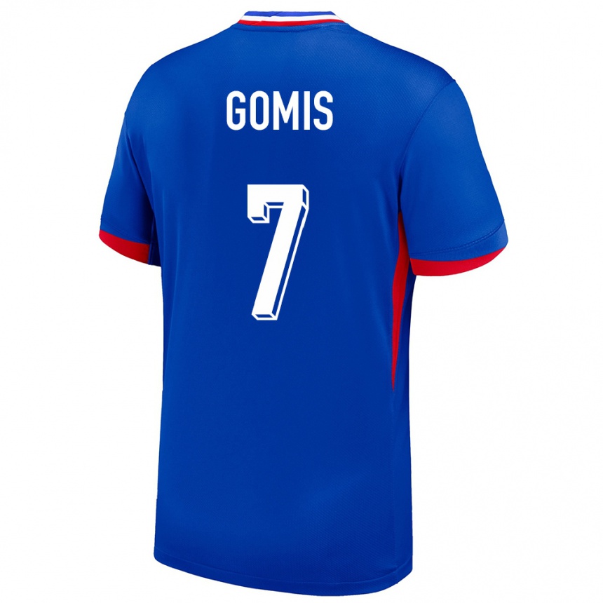 גברים כדורגל צרפת Tidiam Gomis #7 כְּחוֹל ג'רזי ביתית 24-26