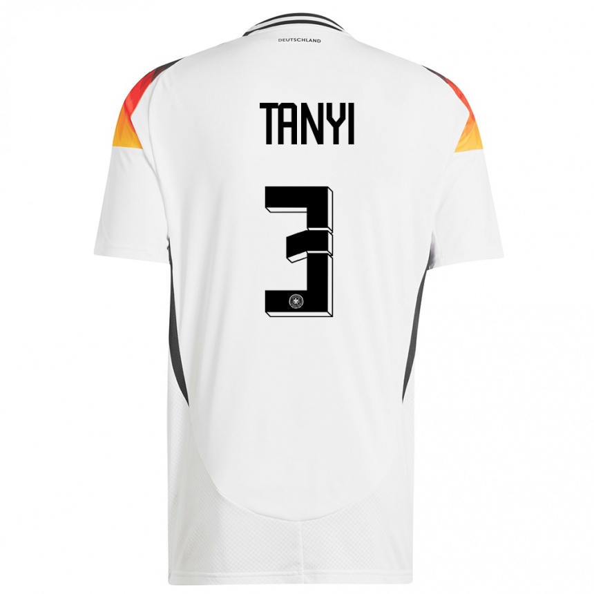 גברים כדורגל גרמניה Paul Tanyi #3 לבן ג'רזי ביתית 24-26