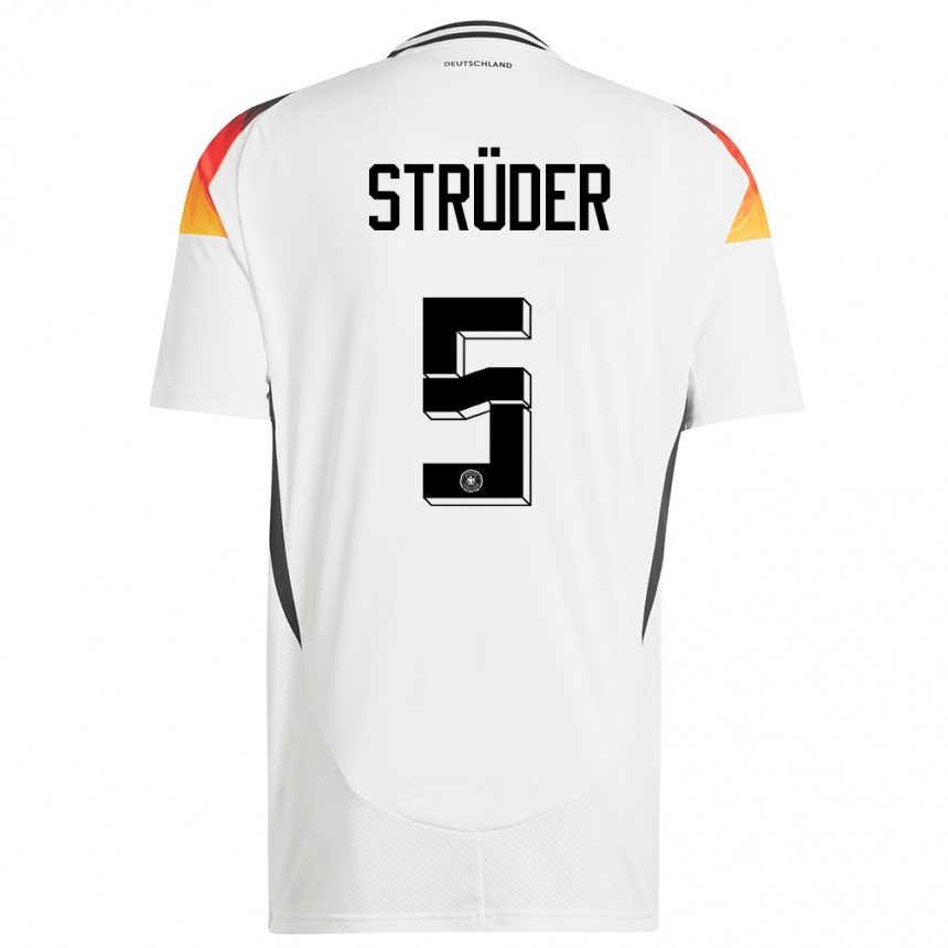 גברים כדורגל גרמניה Mika Strüder #5 לבן ג'רזי ביתית 24-26