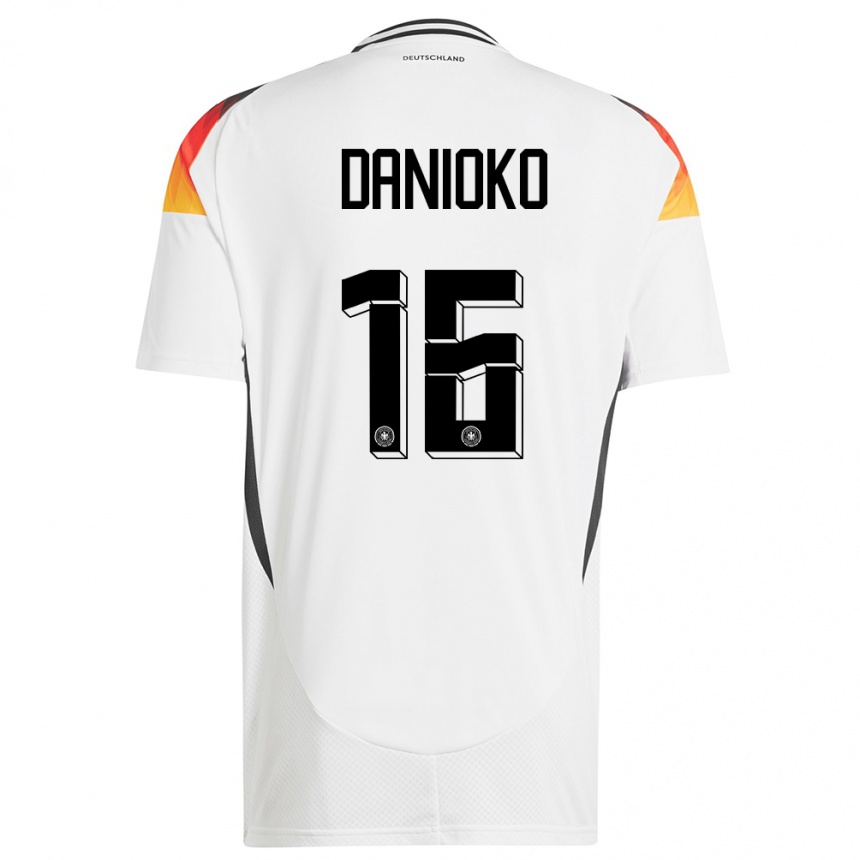 גברים כדורגל גרמניה Leeron Danioko #16 לבן ג'רזי ביתית 24-26