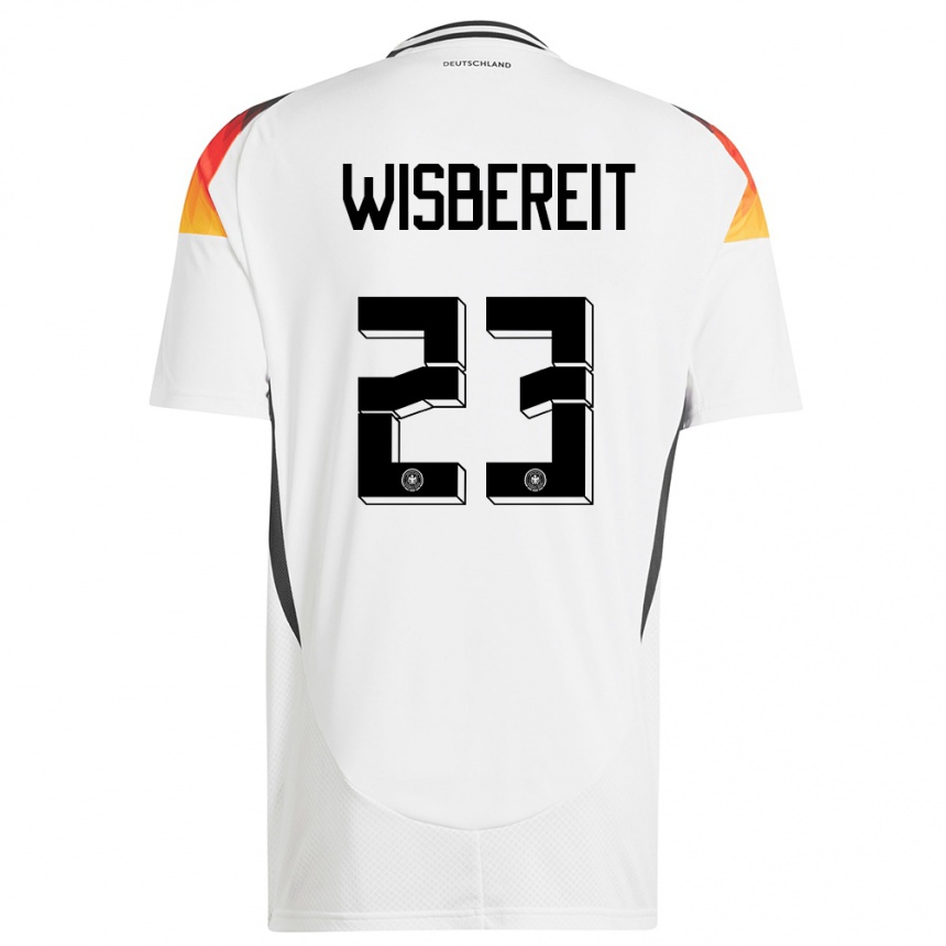 גברים כדורגל גרמניה Tom Wisbereit #23 לבן ג'רזי ביתית 24-26