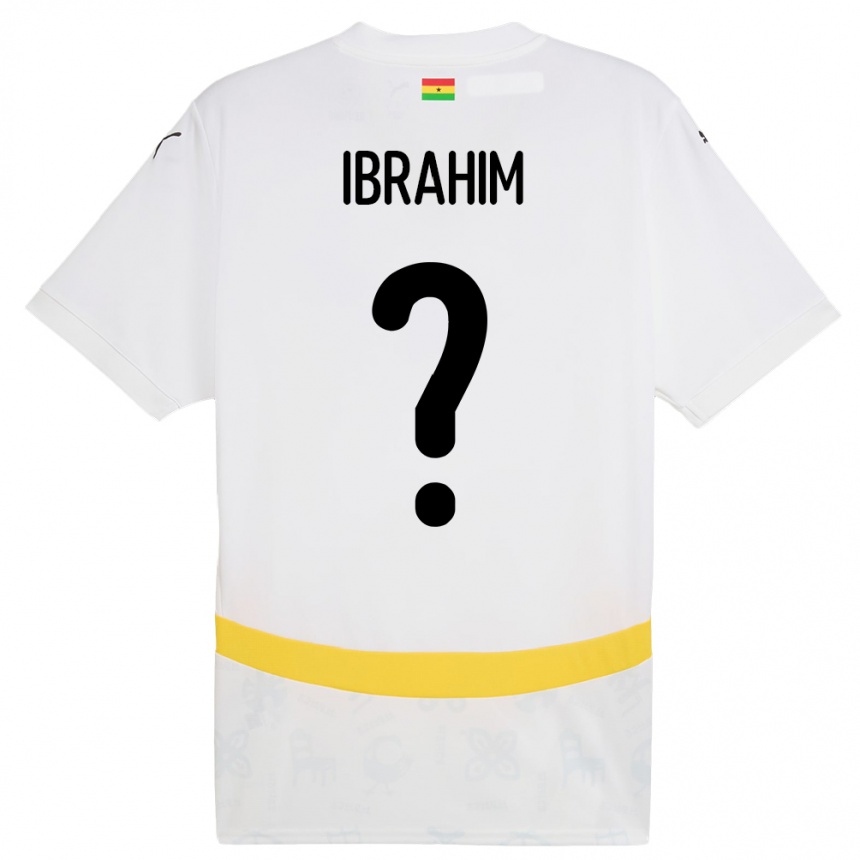 גברים כדורגל גאנה Hafiz Ibrahim #0 לָבָן ג'רזי ביתית 24-26