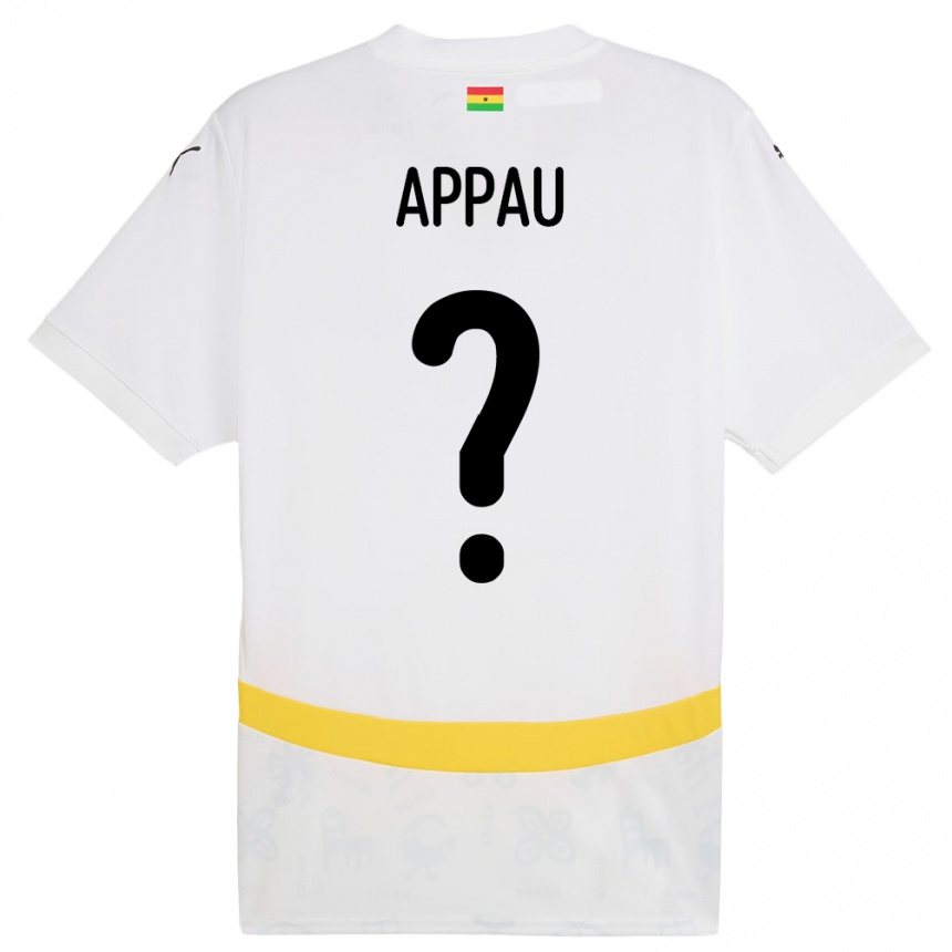 גברים כדורגל גאנה Emmanuel Appau #0 לָבָן ג'רזי ביתית 24-26