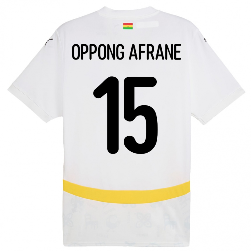 גברים כדורגל גאנה David Oppong Afrane #15 לָבָן ג'רזי ביתית 24-26