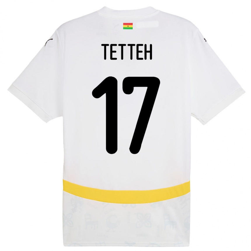 גברים כדורגל גאנה בנג'מין טטה #17 לָבָן ג'רזי ביתית 24-26