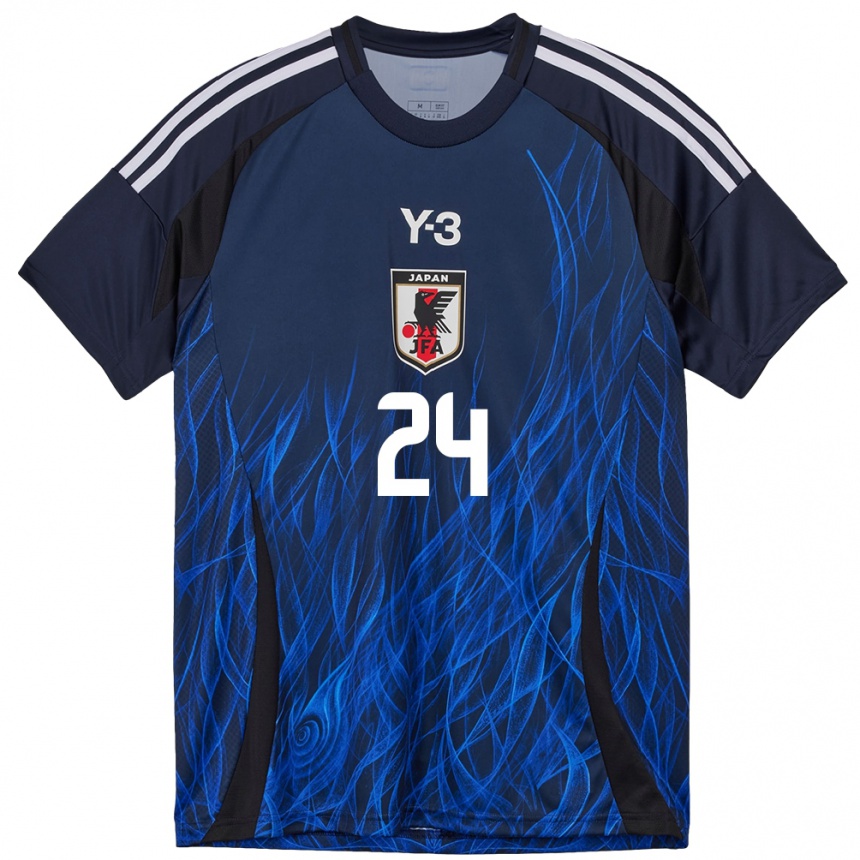 גברים כדורגל יַפָּן מייקה האמאנו #24 כחול כהה ג'רזי ביתית 24-26