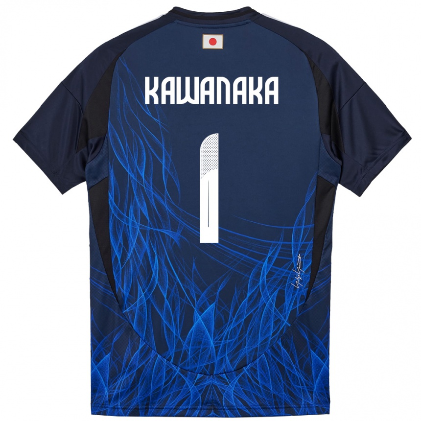 גברים כדורגל יַפָּן Aoto Kawanaka #1 כחול כהה ג'רזי ביתית 24-26