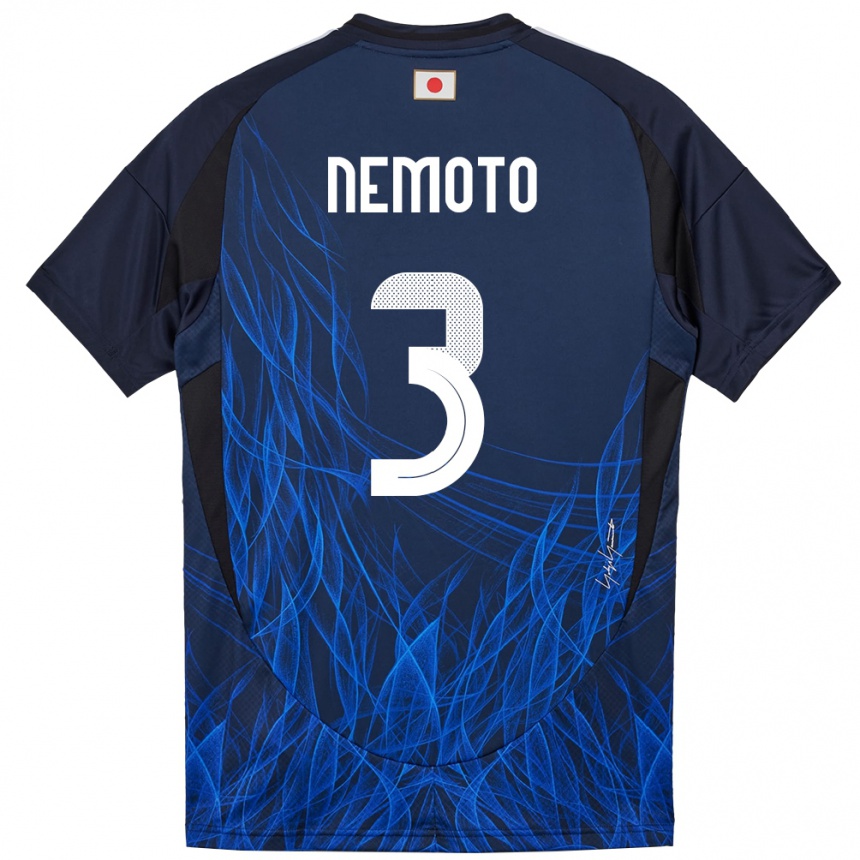 גברים כדורגל יַפָּן Kenta Nemoto #3 כחול כהה ג'רזי ביתית 24-26