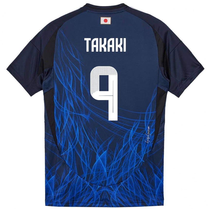 גברים כדורגל יַפָּן Eito Takaki #9 כחול כהה ג'רזי ביתית 24-26