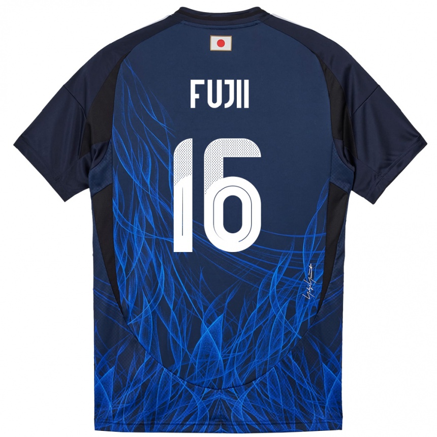 גברים כדורגל יַפָּן Shota Fujii #16 כחול כהה ג'רזי ביתית 24-26