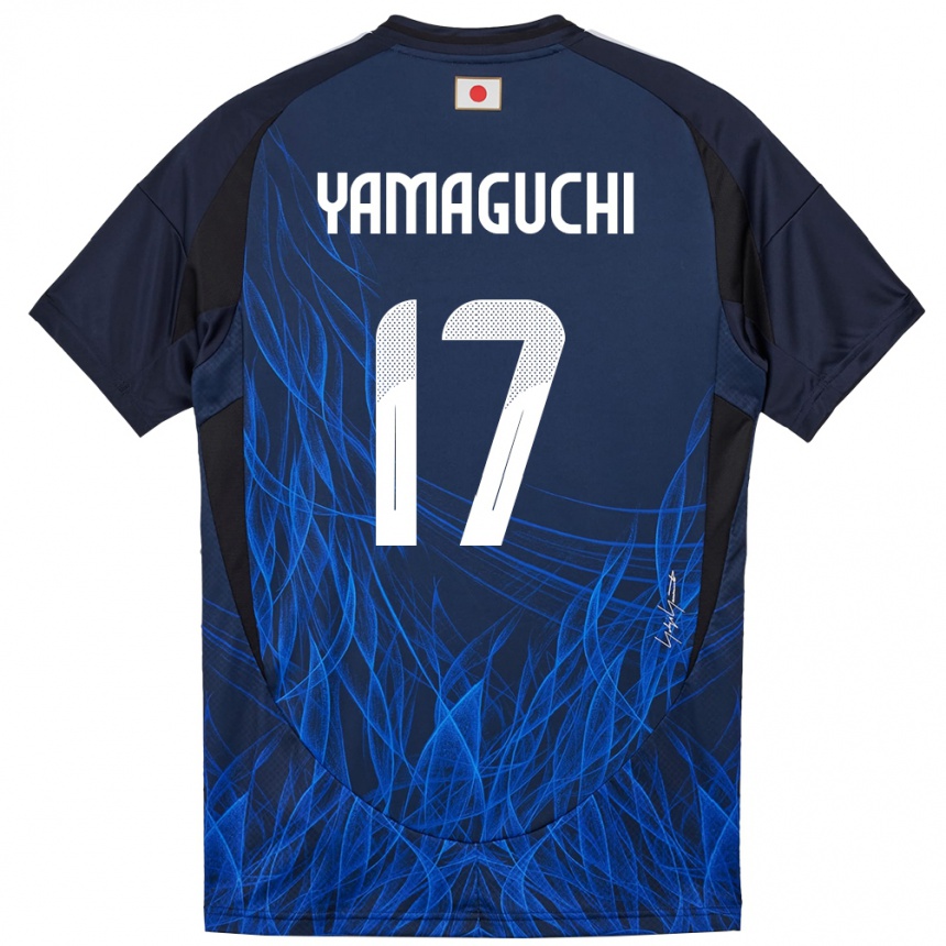 גברים כדורגל יַפָּן Taiyo Yamaguchi #17 כחול כהה ג'רזי ביתית 24-26