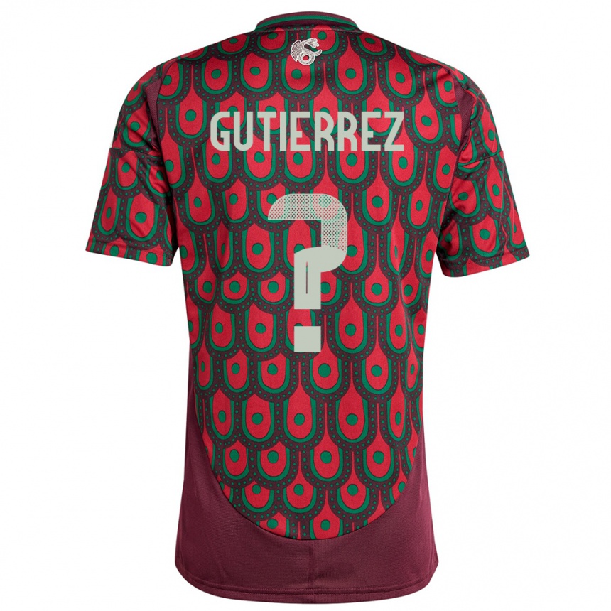 גברים כדורגל מקסיקו Raul Gutierrez #0 חוּם עֲרמוֹנִי ג'רזי ביתית 24-26