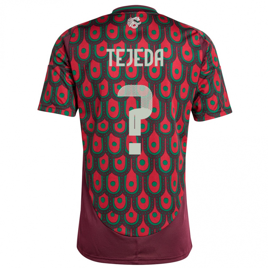 גברים כדורגל מקסיקו Saulo Tejeda #0 חוּם עֲרמוֹנִי ג'רזי ביתית 24-26