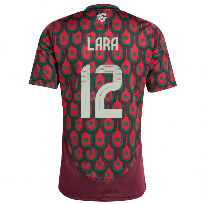 גברים כדורגל מקסיקו Pablo Lara #12 חוּם עֲרמוֹנִי ג'רזי ביתית 24-26