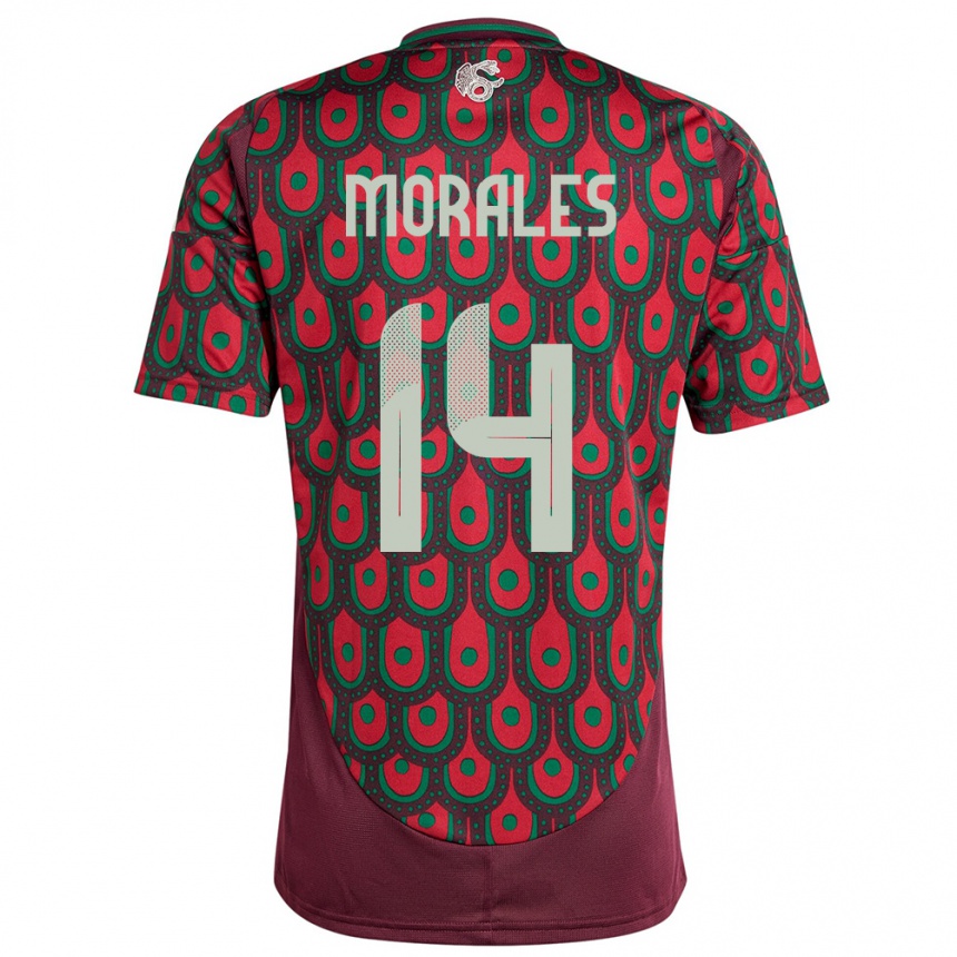 גברים כדורגל מקסיקו Amaury Morales #14 חוּם עֲרמוֹנִי ג'רזי ביתית 24-26