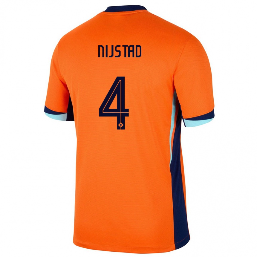 גברים כדורגל הולנד Ruud Nijstad #4 תפוז ג'רזי ביתית 24-26