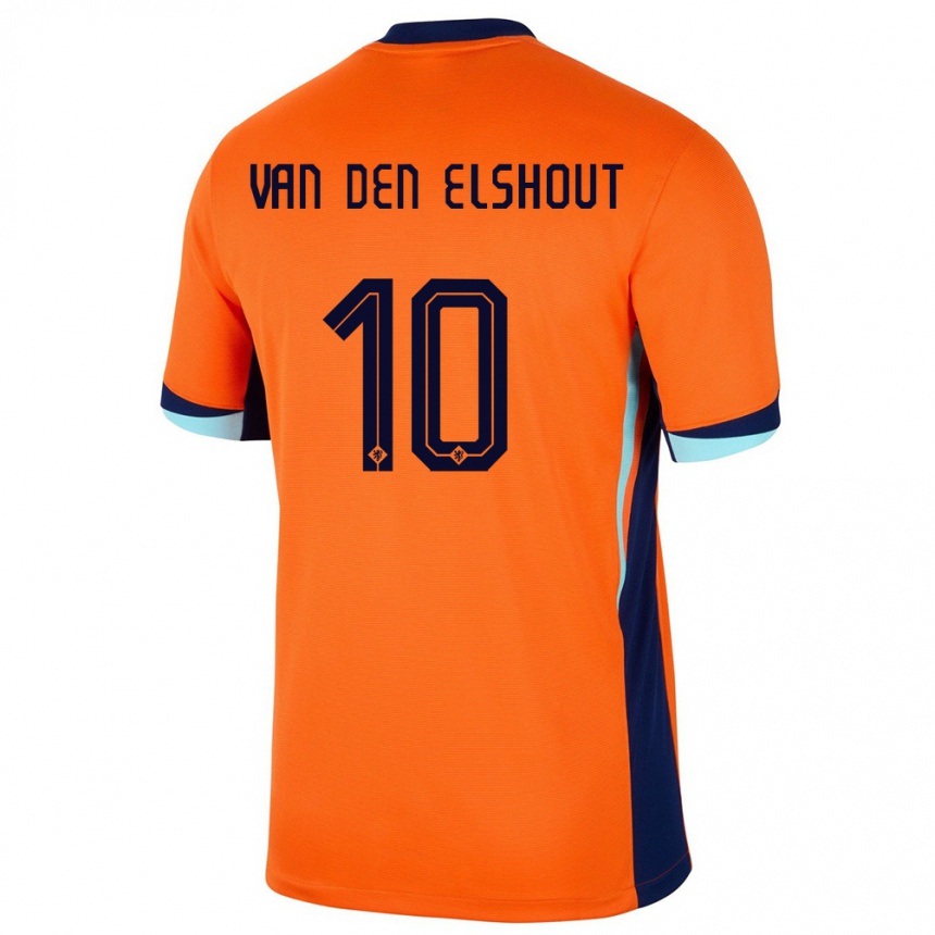גברים כדורגל הולנד Tobias Van Den Elshout #10 תפוז ג'רזי ביתית 24-26