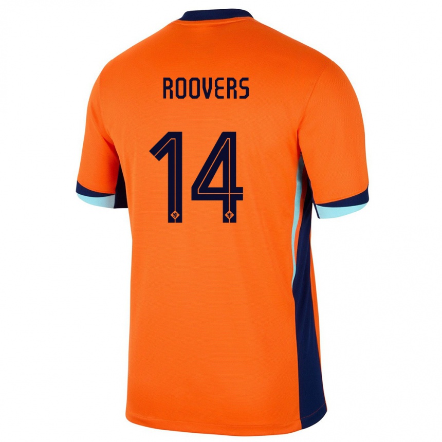 גברים כדורגל הולנד Sam Roovers #14 תפוז ג'רזי ביתית 24-26