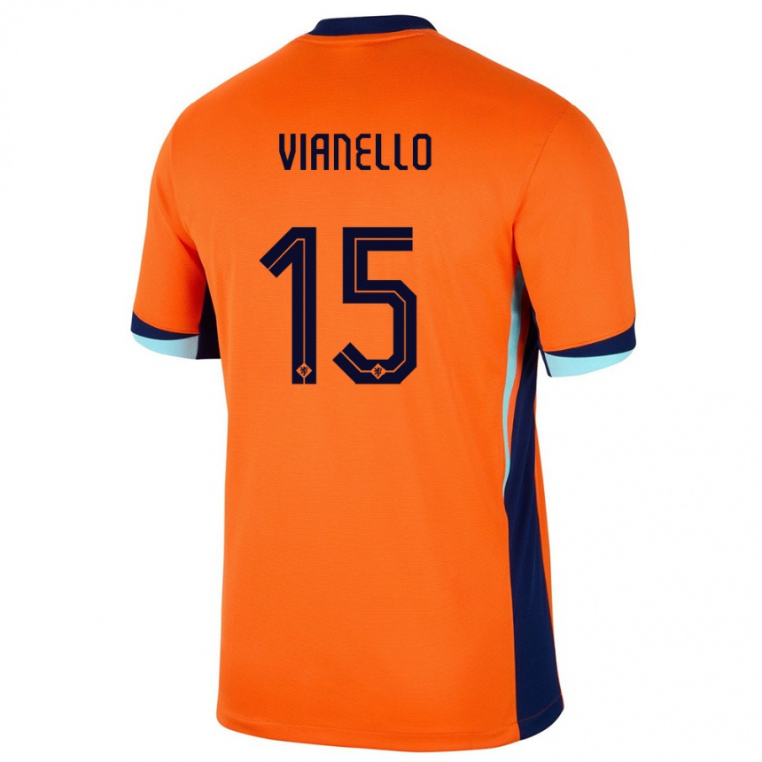גברים כדורגל הולנד Giannino Vianello #15 תפוז ג'רזי ביתית 24-26