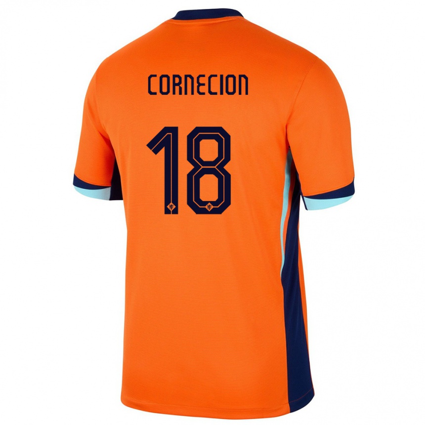 גברים כדורגל הולנד Shuryjano Cornecion #18 תפוז ג'רזי ביתית 24-26