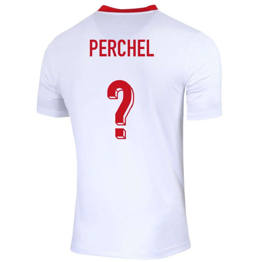 גברים כדורגל פולין Michal Perchel #0 לבן ג'רזי ביתית 24-26