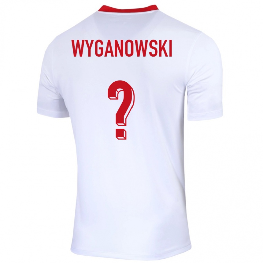 גברים כדורגל פולין Aleksander Wyganowski #0 לבן ג'רזי ביתית 24-26