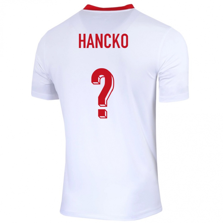 גברים כדורגל פולין Adam Hancko #0 לבן ג'רזי ביתית 24-26