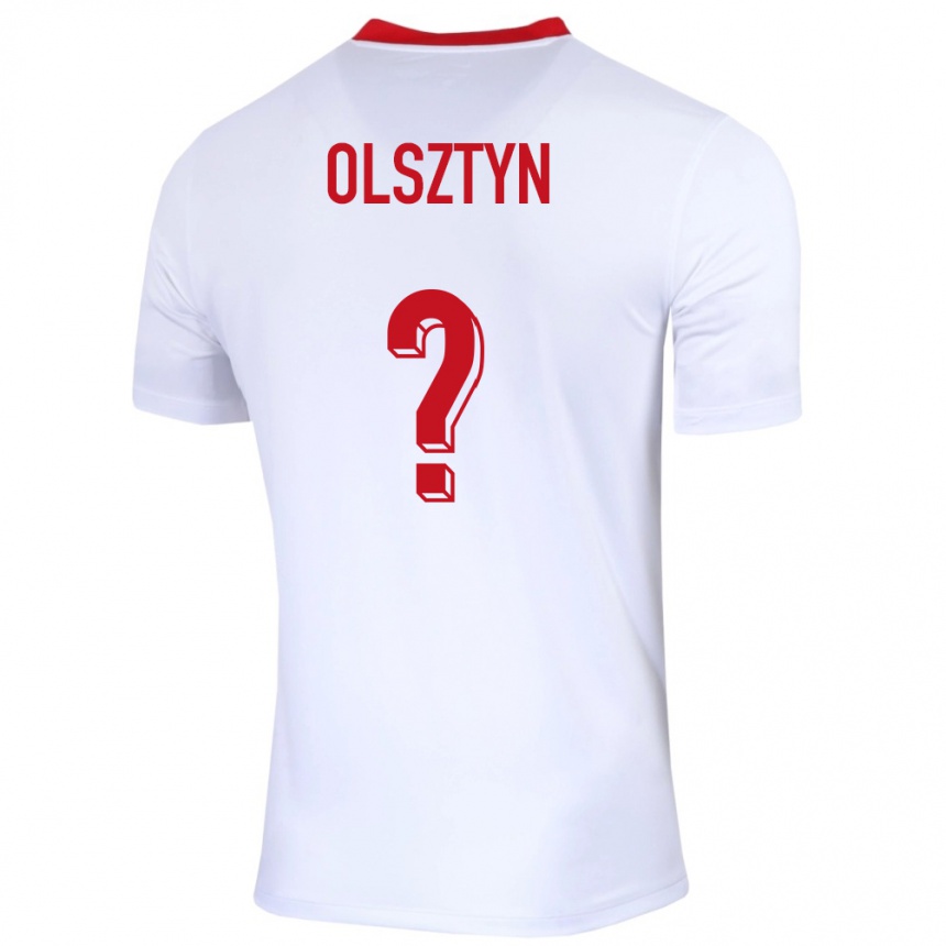 גברים כדורגל פולין Aleks Olsztyn #0 לבן ג'רזי ביתית 24-26