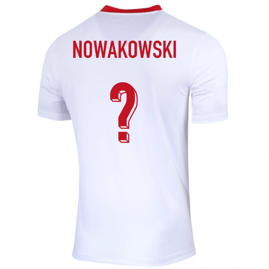 גברים כדורגל פולין Tobiasz Nowakowski #0 לבן ג'רזי ביתית 24-26