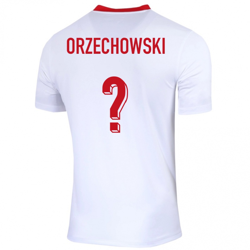 גברים כדורגל פולין Wojciech Orzechowski #0 לבן ג'רזי ביתית 24-26