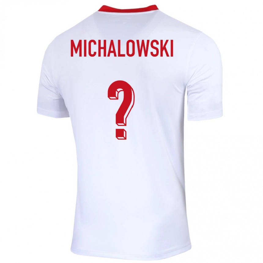 גברים כדורגל פולין Aleksander Michalowski #0 לבן ג'רזי ביתית 24-26