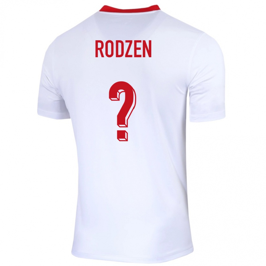 גברים כדורגל פולין Aleksander Rodzen #0 לבן ג'רזי ביתית 24-26
