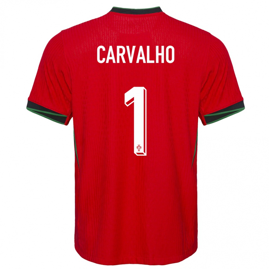 גברים כדורגל פורטוגל João Carvalho #1 אָדוֹם ג'רזי ביתית 24-26