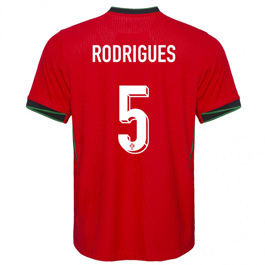 גברים כדורגל פורטוגל Rafa Rodrigues #5 אָדוֹם ג'רזי ביתית 24-26