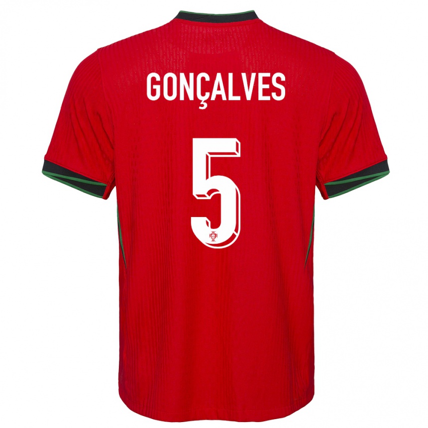 גברים כדורגל פורטוגל Martim Gonçalves #5 אָדוֹם ג'רזי ביתית 24-26