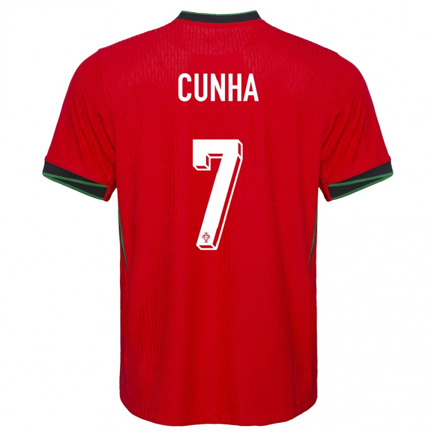 גברים כדורגל פורטוגל Duarte Cunha #7 אָדוֹם ג'רזי ביתית 24-26