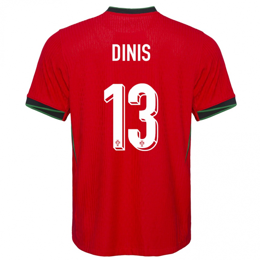 גברים כדורגל פורטוגל Vasco Dinis #13 אָדוֹם ג'רזי ביתית 24-26