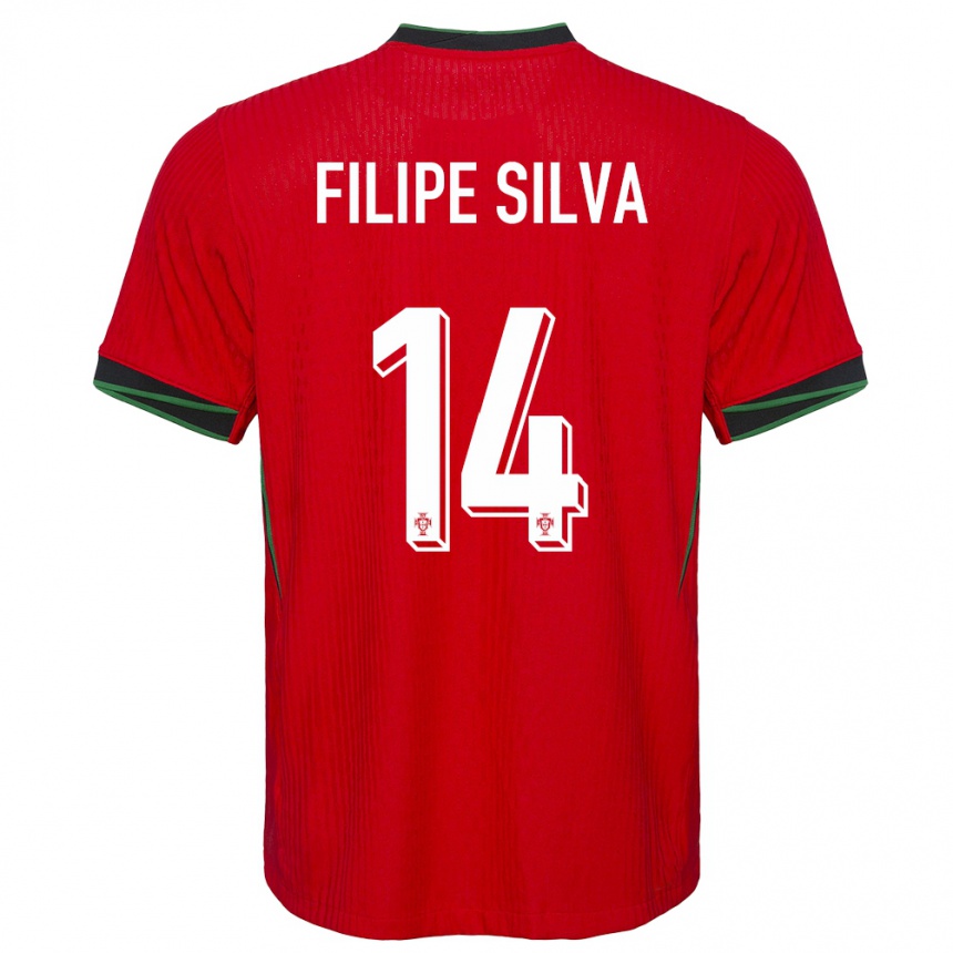 גברים כדורגל פורטוגל Filipe Silva #14 אָדוֹם ג'רזי ביתית 24-26