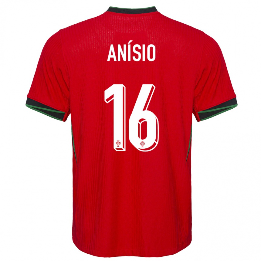גברים כדורגל פורטוגל Anísio #16 אָדוֹם ג'רזי ביתית 24-26