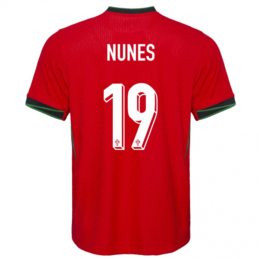 גברים כדורגל פורטוגל Bernardo Nunes #19 אָדוֹם ג'רזי ביתית 24-26