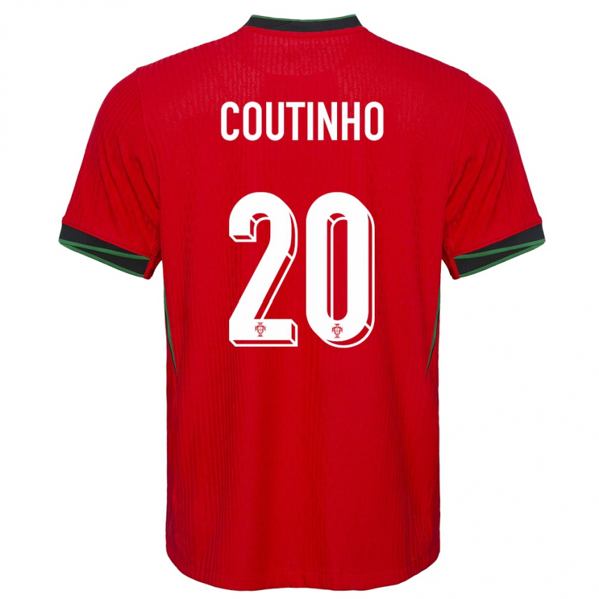גברים כדורגל פורטוגל Ricardo Coutinho #20 אָדוֹם ג'רזי ביתית 24-26