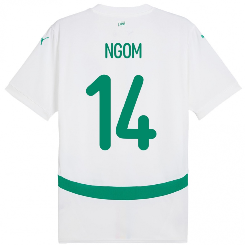 גברים כדורגל סנגל Libasse Ngom #14 לָבָן ג'רזי ביתית 24-26