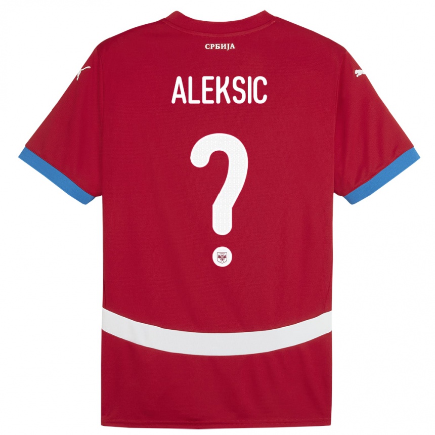גברים כדורגל סרביה Milan Aleksic #0 אָדוֹם ג'רזי ביתית 24-26