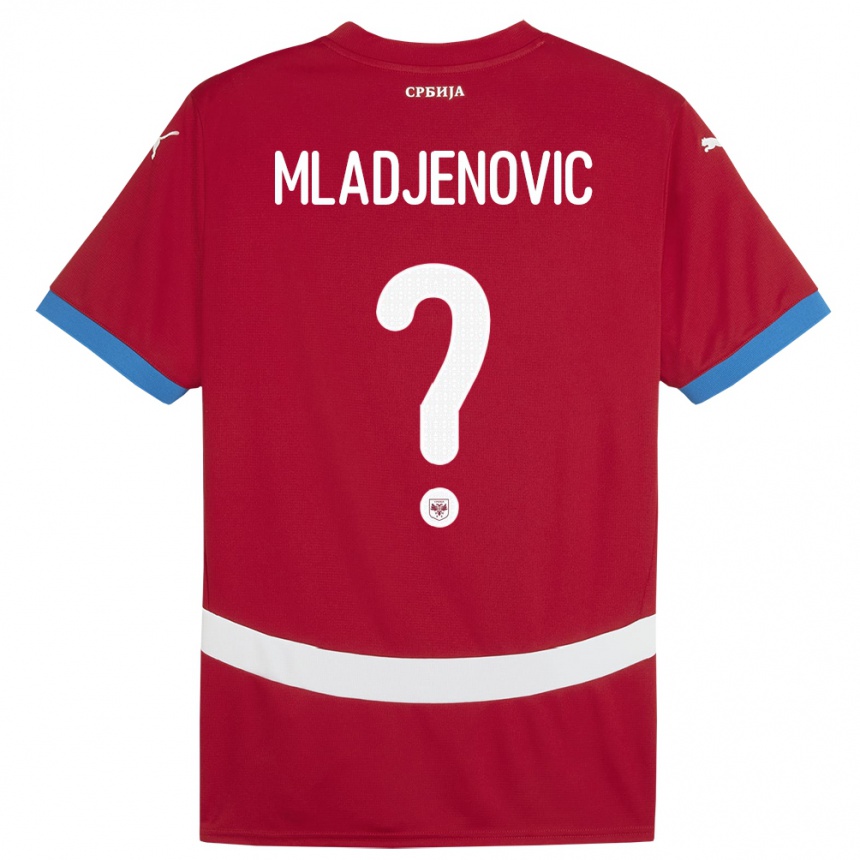 גברים כדורגל סרביה Uros Mladjenovic #0 אָדוֹם ג'רזי ביתית 24-26
