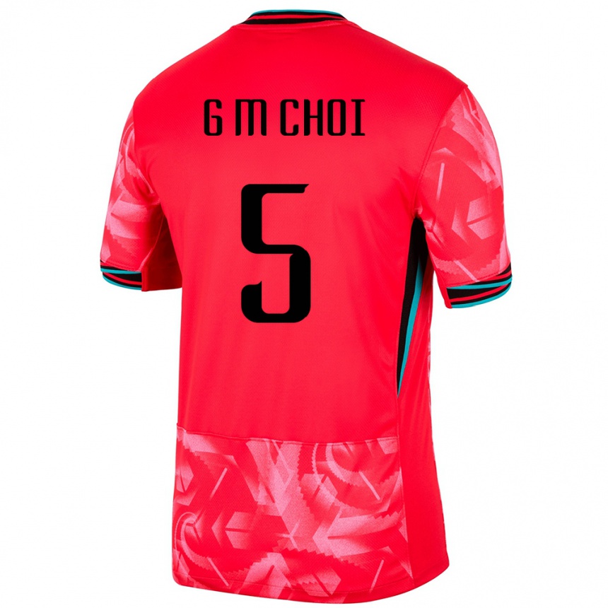 גברים כדורגל דרום קוריאה Geon-Min Choi #5 אָדוֹם ג'רזי ביתית 24-26