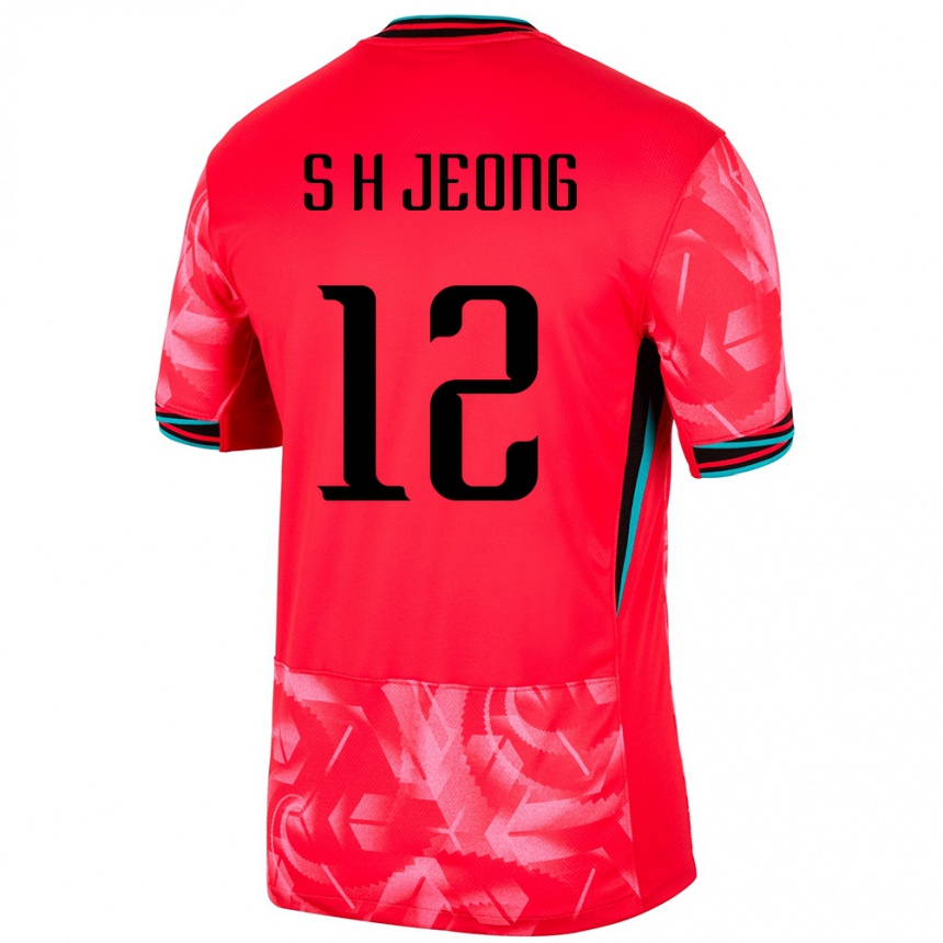 גברים כדורגל דרום קוריאה Su-Ho Jeong #12 אָדוֹם ג'רזי ביתית 24-26