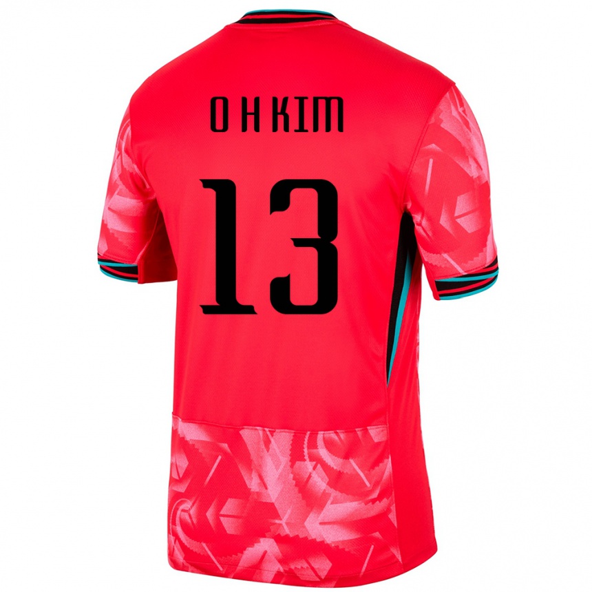 גברים כדורגל דרום קוריאה Hyeon-Oh Kim #13 אָדוֹם ג'רזי ביתית 24-26