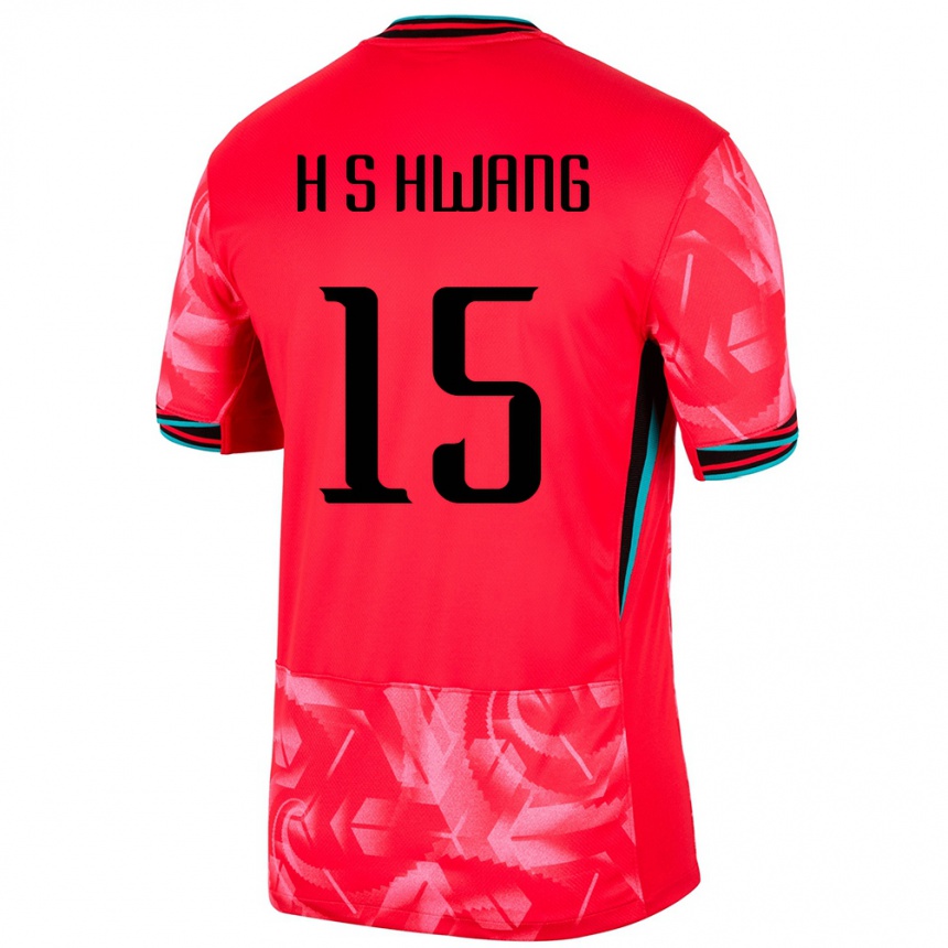 גברים כדורגל דרום קוריאה Seung-Ho Hwang #15 אָדוֹם ג'רזי ביתית 24-26